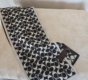 Coach Black and White Signature Scarf